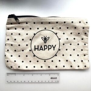 Canvas Cloth Bee Happy Pouch